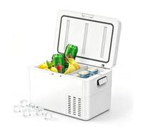 25L Frigorifero a Compressore Doppia Zona, Congelatore 12V/24V Campeggio | Scompartimenti Separati, -25°C~20°C Digitale, 40° Inclinazione Stabile, Maniglia, 220V Casa Viaggio Esterno