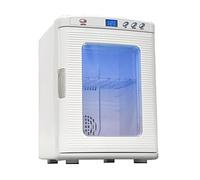25L Mini Frigo Con Finestra Frigorifero Da Tavolo Reefer Elettrico Portatile Con LED Controllo Della Temperatura Riscaldatore Per Alimenti Raffreddatore Per Bevande Per Auto, Case, Uffici AC + DC ( Co