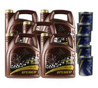 25L Olio Motore PEMCO iDRIVE 260 10W-40 5x MANNOL Motor Flush ADDITIV