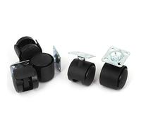 25mm 1" Dia Plastic Wheel Metal Top Plate Swivel Ball Bearing Casters 5 Pcs