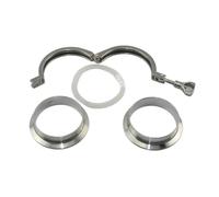 25mm x F 50.5mm SS304 triclamp Flange Pipe Weld Ferrule + Tri Clamp + PTFE or Silicone Gasket Set