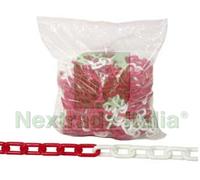 25MT CATENA SEGNALETICA IN PLASTICA BIANCA E ROSSA Ø MM.8 CONF.25 MT.: