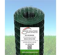 MED Rotolo 25 Metri Rete Metallica Zincata Plastificata Elettrosaldata Rigida per Recinzione - OMAGGIO 100 MT di Filo Tensione, 100 MT Filo Legatura e 2 Tendifilo (H. 150)