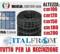 25mt Rotolo Rete Metallica Zincata Plastificata Antracite 50x75cm Recizione