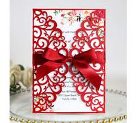 25pcs Brillantini Carta Matrimonio Invito Scheda W/ Busta Battesimo Festa Favore