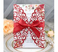 25pcs Brillantini Carta Matrimonio Invito Scheda W/ Busta Battesimo Festa Favore