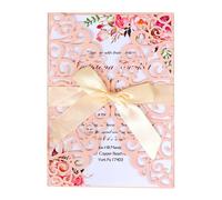 25pcs Brillantini Carta Matrimonio Invito Scheda W/ Busta Battesimo Festa Favore