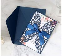 25pcs Brillantini Carta Matrimonio Invito Scheda W/ Busta Battesimo Festa Favore