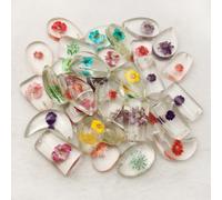 25pcs Fiore Pianta Luminoso Ambra Fossil Pendenti Esemplare Decorazioni Regalo
