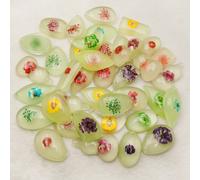 25pcs Fiore Pianta Luminoso Ambra Fossil Pendenti Esemplare Decorazioni Regalo
