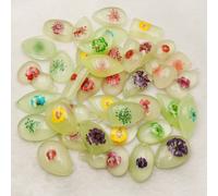 25pcs Fiore Pianta Luminoso Ambra Fossil Pendenti Esemplare Decorazioni Regalo