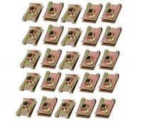 25pcs Iron Speed Fastener U Nut Clip Brass Tone for M6 Screw Bolt