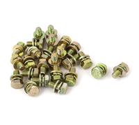 25pcs M6x12mm 8.8 Grade Yellow Zinc Plated Hex Head Bolt w Washer