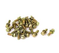 25pcs M6x20mm 8.8 grado zincato giallo bullone a testa esagonale con la rondella