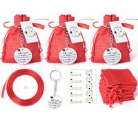 25pz Bomboniere Laurea Rosse 25 Sacchetti Iuta + 25 Portachiavi con Frase Motivazionale + 25 Bigliettini Laurea + 1 Nastro Rosso Idee Regalo per Festa di Laurea,Confetti,Addobbi,Ricordi per Laureati