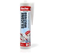 25pz. Fischer Silicone Acetico Multiuso SAM 280 Trasparente, Sigillante Antimuff
