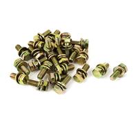 25pz M6x16mm 8.8 grado zincato giallo bullone a testa esagonale con rondella