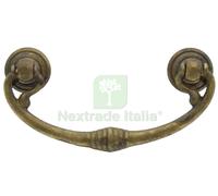 25PZ MANIGLIA ANTICHIZZATA ART.03027 MM.82X40 OTTONE ANTICO: