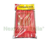 25PZ MATITA DA FALEGNAME E MURATORE ROSSA 245X12X7 MM MINA HB :