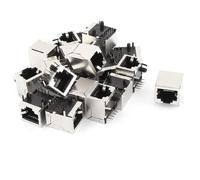 25pz schermato RJ45 8P8C rete di plastica modulare connettore Argentato