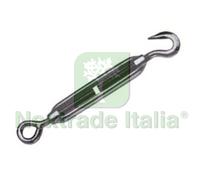 25PZ TENDITORI OCCHIO E GANCIO IN ACCIAIO ZINCATO Ø MM.6 1 4":