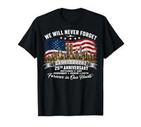 25th Anniversary September 11 2001 Memorial Day USA Flag Maglietta
