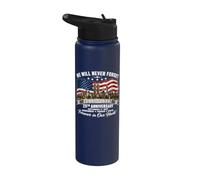 25th Anniversary September 11 2001 Memorial Day USA Flag Stainless Steel Insulated Water Bottle
