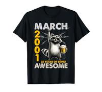 25th Birthday Raccoon Beer March 2001 Vintage 25 Years Old Maglietta