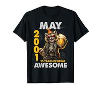 25th Birthday Raccoon Beer May 2001 Vintage 25 Years Old Maglietta