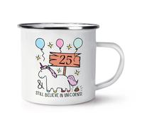 25th Compleanno Still Believe IN Unicorn Rétro Smalto Tazza - Funny Felice
