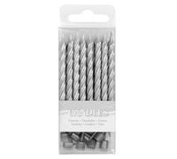 Folat Candeline argentate - 16 pezzi e 16 basi