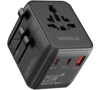 25W Adattatore Universale da Viaggio,5 in 1 Presa Universale da Viaggio con 1 USB A,2 USB C,1 Universale Presa,1 US/JP Presa,Adattatore Spina Internazionale per Italia UK US Australia Tailandia