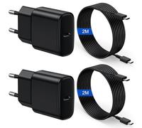 25W Caricabatterie per Samsung, 2 Pack Caricatore USB C Rapido Caricabatteria con 2M Cavo Ricarica Rapida per Samsung Galaxy S25 S24 S23 S22 S21 S20 Ultra Plus/S24+/Note 20/S10/A73/A53/A16 USBC Presa