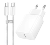 25W Caricatore iPhone 17 16 15 con Cavo USB C 2 Metri, Caricabatterie Rapido Presa USB C for iPhone 17/17 Pro/17 Pro Max/17Air/16 15 Pro Max Plus/iPad Mini, Alimentatore Adattatore Spina USB c Charger