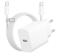 25W Caricatore USB C per iPhone 17/17 Pro/17Air/17 Pro Max/16/16 Plus/16 Pro Max/15/iPad Mini Air, Alimentatore USB C Caricabatterie Rapido Presa USB c Fast Charger Type C Spina con Cavo USB C 2 Metri