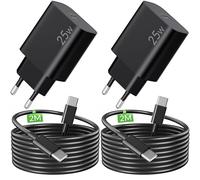 25W Caricatore USB C per Samsung Galaxy S25 Ultra S24 S23 S22 S21 FE 5G A55 A53 A35 A25 A16 A15, Note 20 10, Tab S8 S9, Accessori USBC Caricabatterie Rapido Presa Adattatore + 2M Tipo C Cavo 2-Pezzi