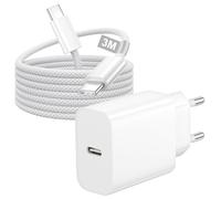 25W Caricatore USB C Rapido per iPhone 17/17 Air/17 Pro/17 Pro Max, iPhone 16e 16 15 Pro Max Plus, iPad, Alimentatore USB c Presa Spina Caricabatterie Rapido Fast Charger Type C con Cavo USB C 3 Metri