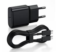25W USB C Caricatore Caricabatterie per Samsung Galaxy S25 S24 S23 S23+ /S23 Ultra/S22/S21/S20/Note20/A73/A53/S10 con 2M Cavo, USBC Presa Carica Alimentatore Tipo C Spina Ricarica Adattatore(Nero)