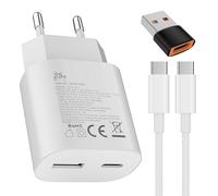 25W USB tipo C Caricabatterie veloce 15W USB tipo A Adattatore Per:Samsung Galaxy S25 S24 S23 S22 S21 S20 A56 A55 Veloce Telefono cellulareSpina di ricarica USB C Rapido Alimentator Cavo di ricarica