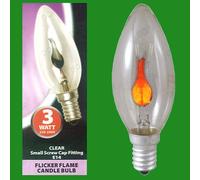 25X 3W Lampadina Decorativa A Fiamma Flicker Chiara SES E14 Piccola Vite [EEK: C]
