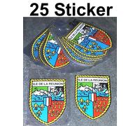 25x Adesivo Ile De La Reunion Souvenir Collezionismo Isola Bandiera Stemma