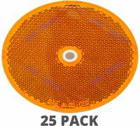 25x Ambra Classe A 3-0.5cm Rotondo Riflettore W/Centro Montaggio Foro Trailers