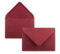 25x Buste B6-17,5 x 12,5 cm - rosso scuro - colla umida con lembo a punta - 120 g/m² - per matrimoni, biglietti d'auguri, inviti