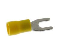 25x Capocorda a forcella parzialmente isolato 4-6mm² Diametro del foro M4 Giallo Capocorda ad anello Rame stagnato