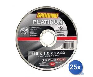 25x Disco Grinding Platinum Per Ferro-Inox Mm 115X1,6 Foro 22,23