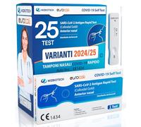 25x Tamponi COVID 19 - Test Nuove Varianti 2025 - Tamponi Rapidi Nasali Certificati per Uso Domestico, Risultato Rapido e Affidabile