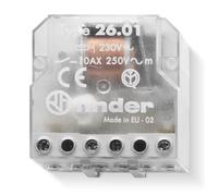 26.01.8.110.0000 Relè elettromeccanico ad impulsi, passo-passo, 110V AC, 1 contatto normalmente aperto NO NA, 10A, 2 impulsi/sequenze, con circuito bobina e contatti separati, teleruttore, 26.01