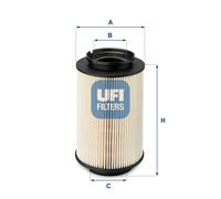 UFI Filters, Filtro Gasolio 26.014.00, Filtro Carburante per Ricambio, Adatto ad Auto, Applicabile su Diversi Modelli come Audi, Seat, Skoda e Volkswagen