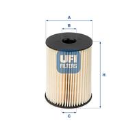 26.054.00 UFI Filtro carburante per OPEL,SAAB,VAUXHALL