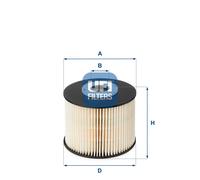 UFI Filters, Filtro Carburante 26.055.00, Filtro Carburante per Ricambio, Adatto ad Auto, Applicabile su Diversi Modelli come Citroen, DS Automobiles, Fiat, Ford, Peugeot e Toyota